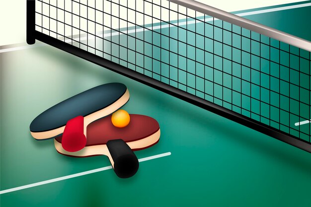 Tema di sfondo realistico ping pong