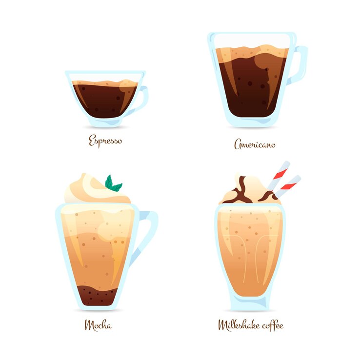 Vettore gratuito tema di tipi di caffè