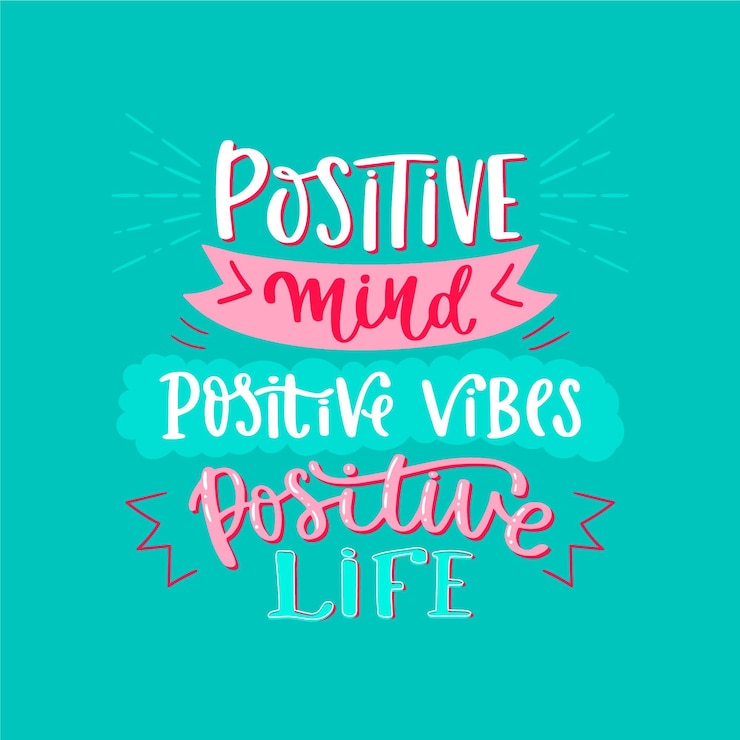 Vettore gratuito tema lettering mente positiva