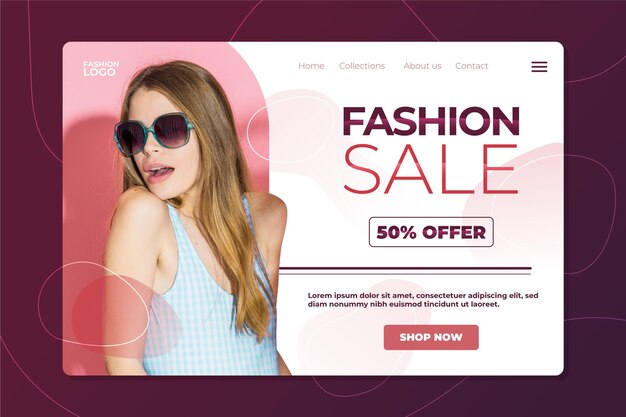 Tema webtemplate di vendita di moda