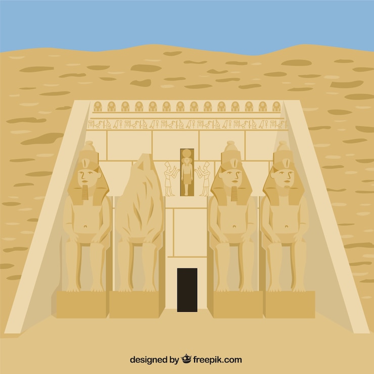Vettore gratuito tempio di abu simbel