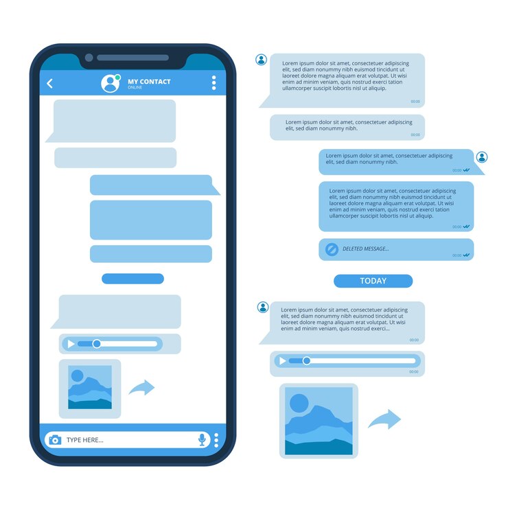 Vettore gratuito template di chat whatsapp disegnate a mano.
