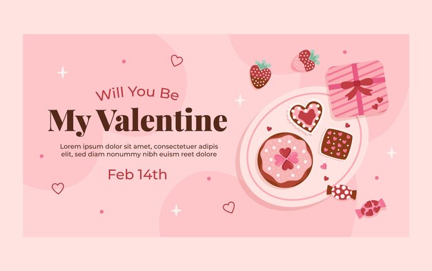 Template di post sui social media per la celebrazione del giorno di San Valentino