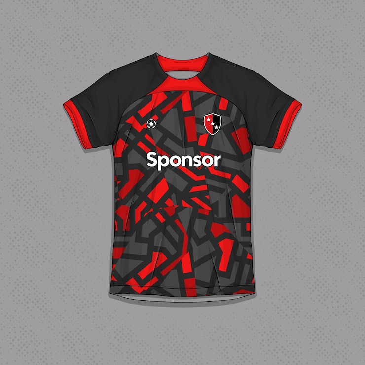 Vettore gratuito templati di maglie di calcio professionali personalizzabili