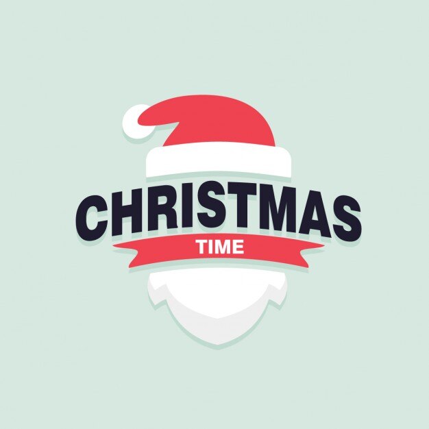 Vettore gratuito tempo di natale babbo natale label