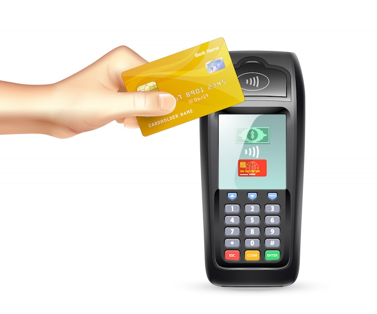 Vettore gratuito terminale di pagamento con carta di credito