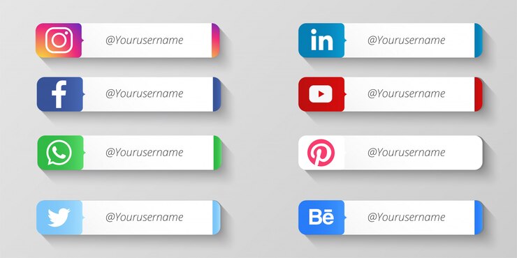 Vettore gratuito terzi inferiori dei social media moderni