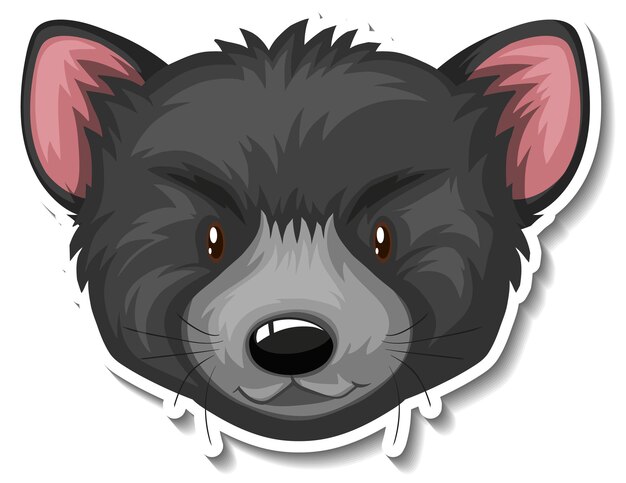 Testa di adesivo cartone animato animale orso nero