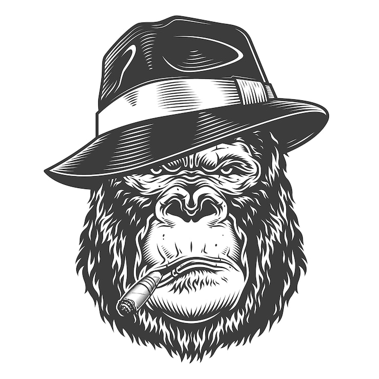 Vettore gratuito testa di gorilla