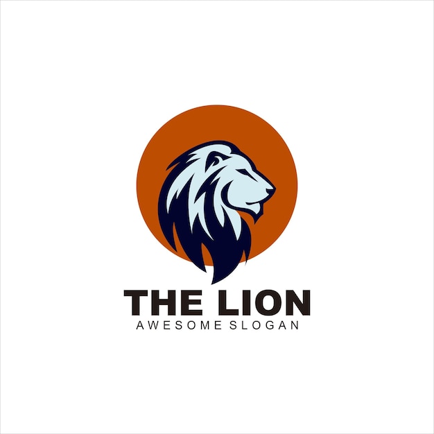 testa di leone logo colorato illustrazione vettoriale mascotte