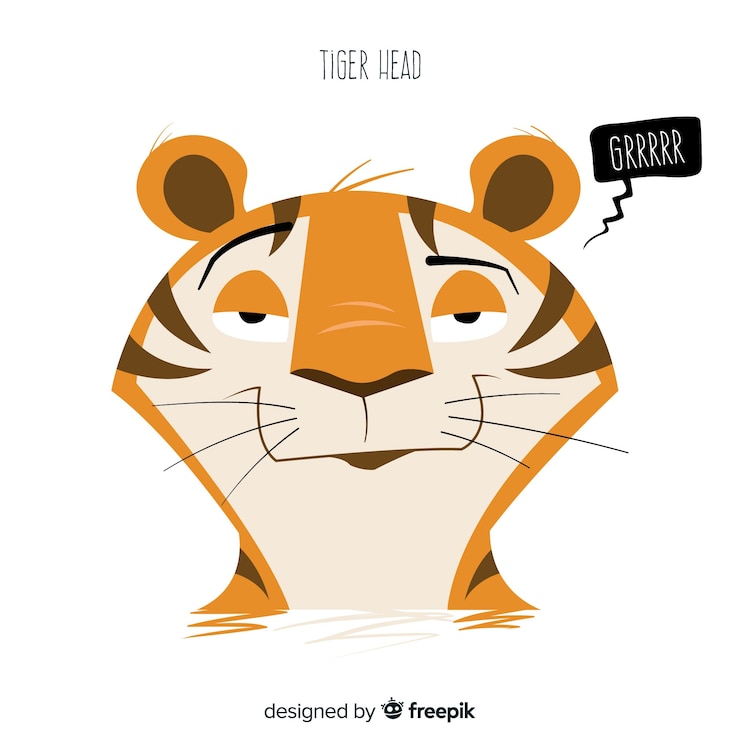 Vettore gratuito testa di tigre