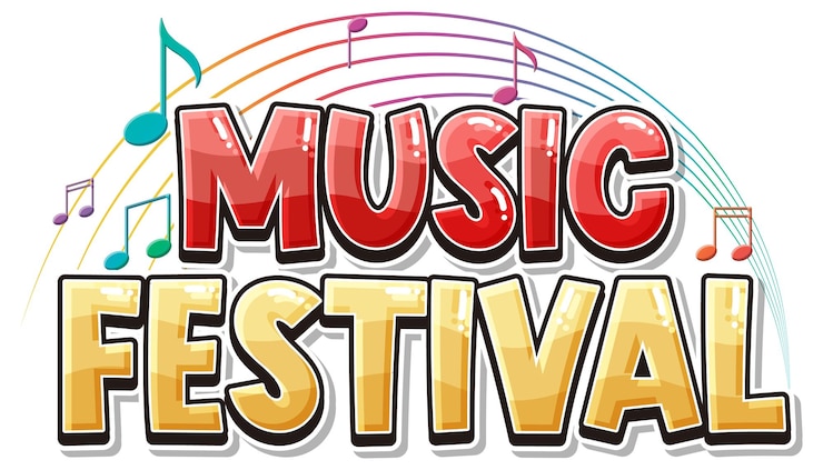 Vettore gratuito testo del festival musicale per il design di banner o poster