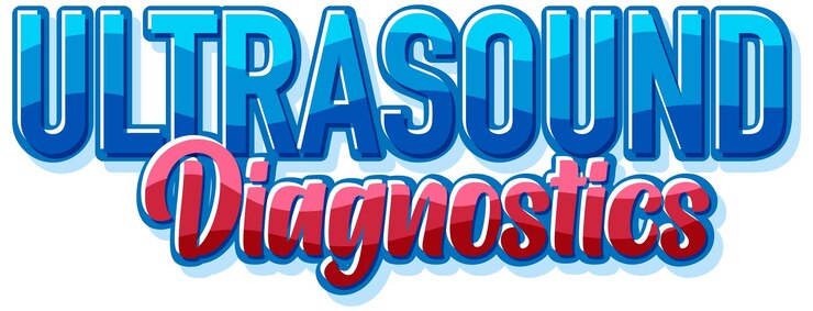 Vettore gratuito testo diagnostico ad ultrasuoni per la progettazione di banner o poster