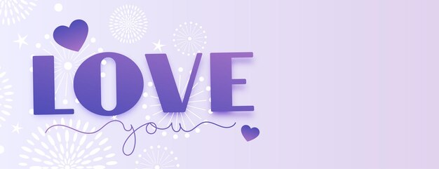 Ti amo design banner viola