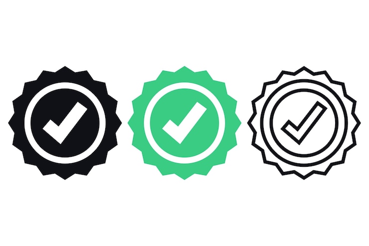Vettore gratuito tick in circle star line glyph flat