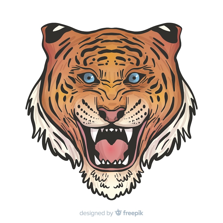 Vettore gratuito tigre feroce