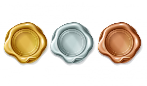 Timbro in cera oro, argento, bronzo
