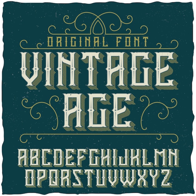 Tipo di carattere vintage chiamato Vintage Age