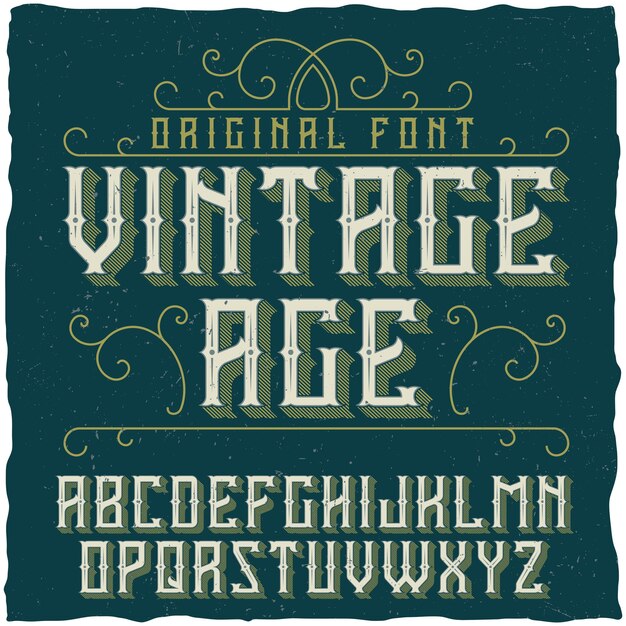 Tipo di carattere vintage chiamato Vintage Age