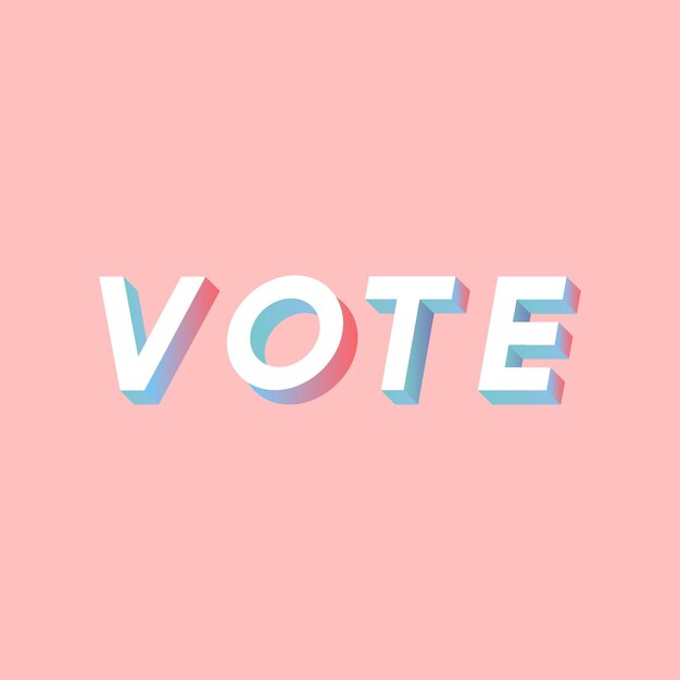 tipografia di vettore di parola di voto del carattere 3d