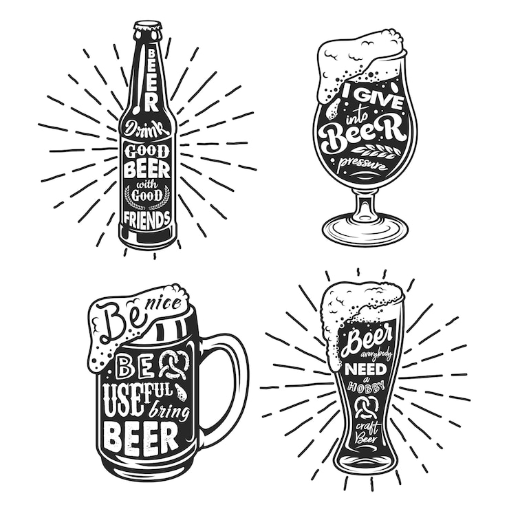 Vettore gratuito tipografia legata alla birra.