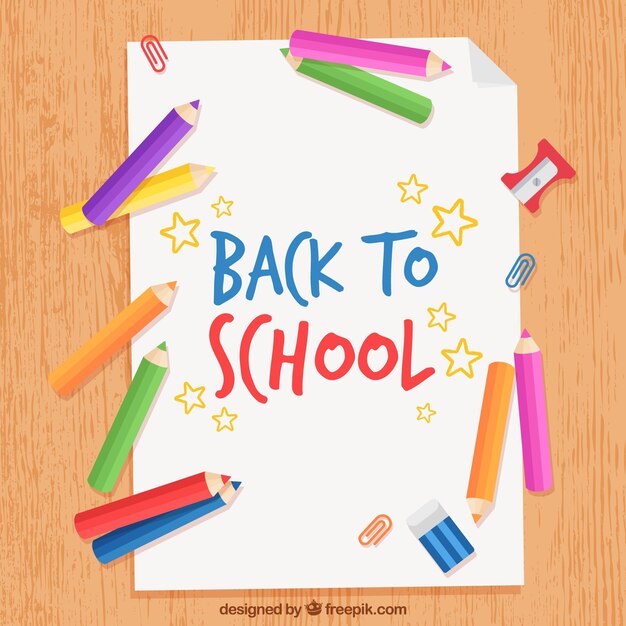 Torna a scuola sfondo con matite colorate