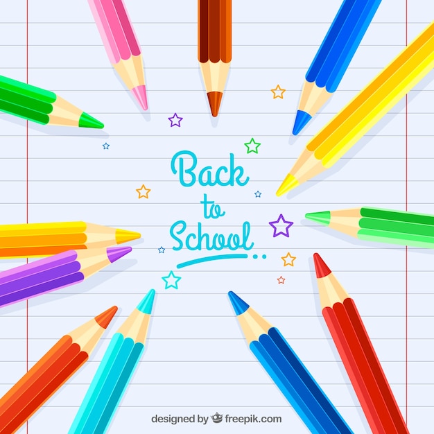 Torna a scuola sfondo con matite colorate