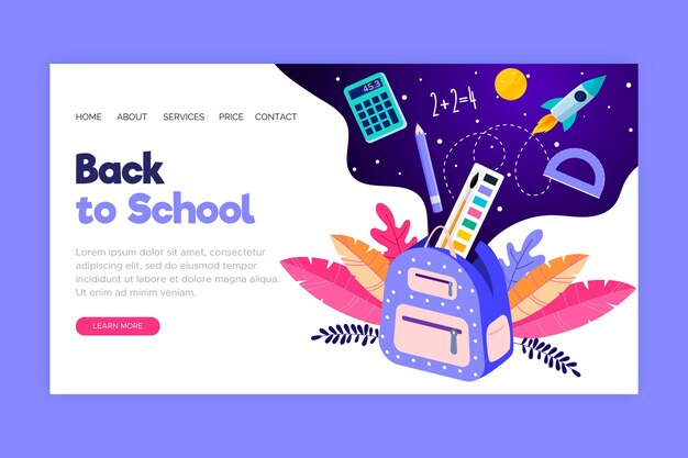 Torna al modello di pagina di destinazione modello scuola