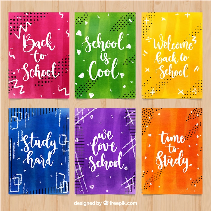 Vettore gratuito torna alla collezione di carte scolastiche con scritte