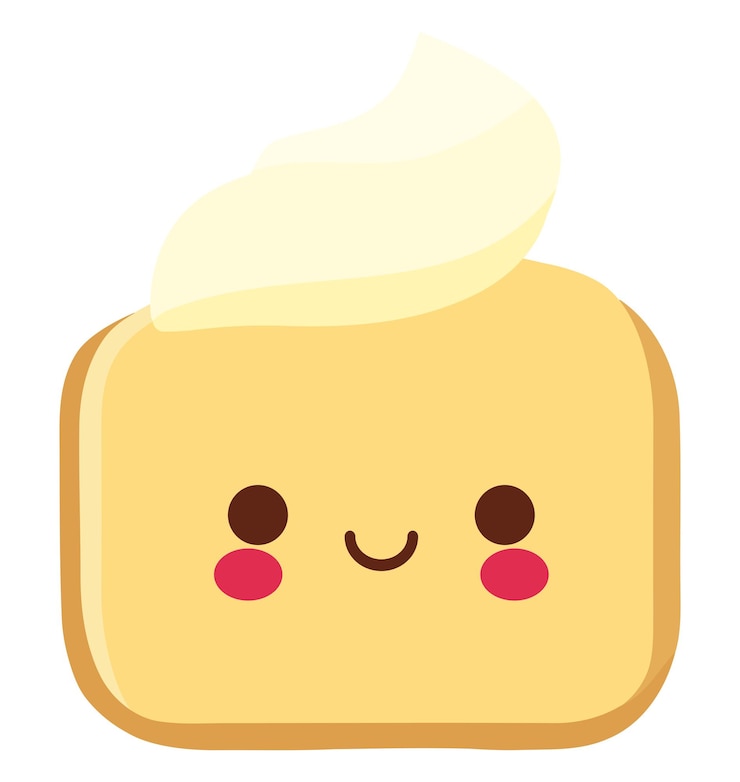 Vettore gratuito torta di cartoni animati sorridente con panna montata