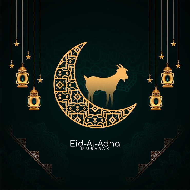 Vettore gratuito tradizionale eid al adha mubarak sfondo della celebrazione della festa islamica