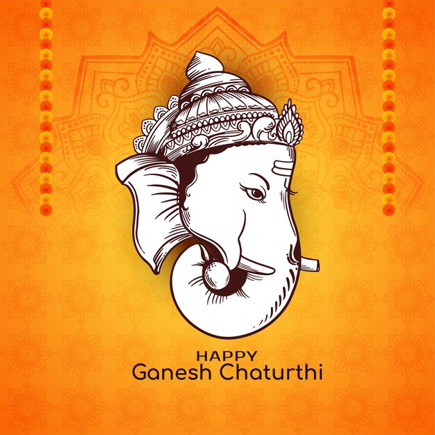 Tradizionale Happy Ganesh Chaturthi Festival indiano sfondo di saluto