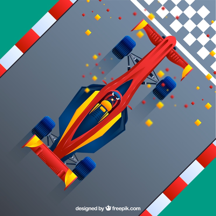 Vettore gratuito traguardo di incrocio in auto di formula 1