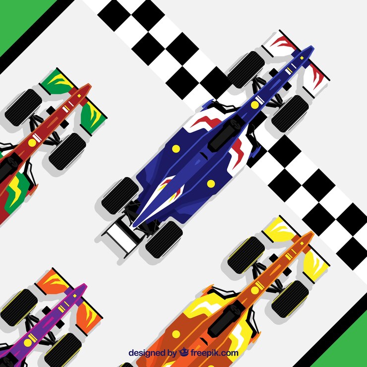 Vettore gratuito traguardo di incrocio in auto di formula 1