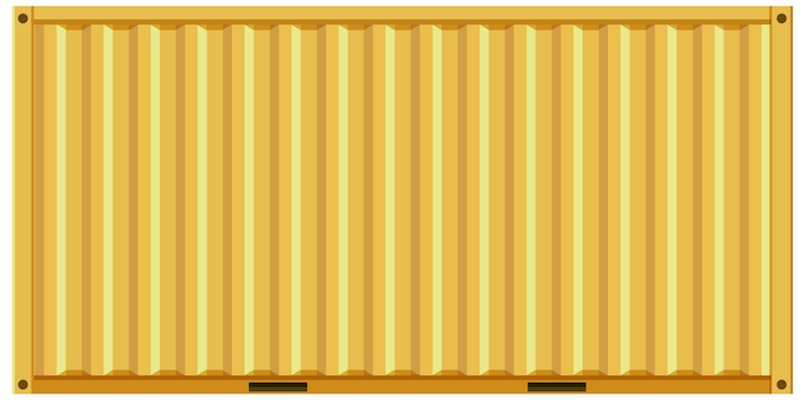 Vettore gratuito trasporto di container e commercio globale