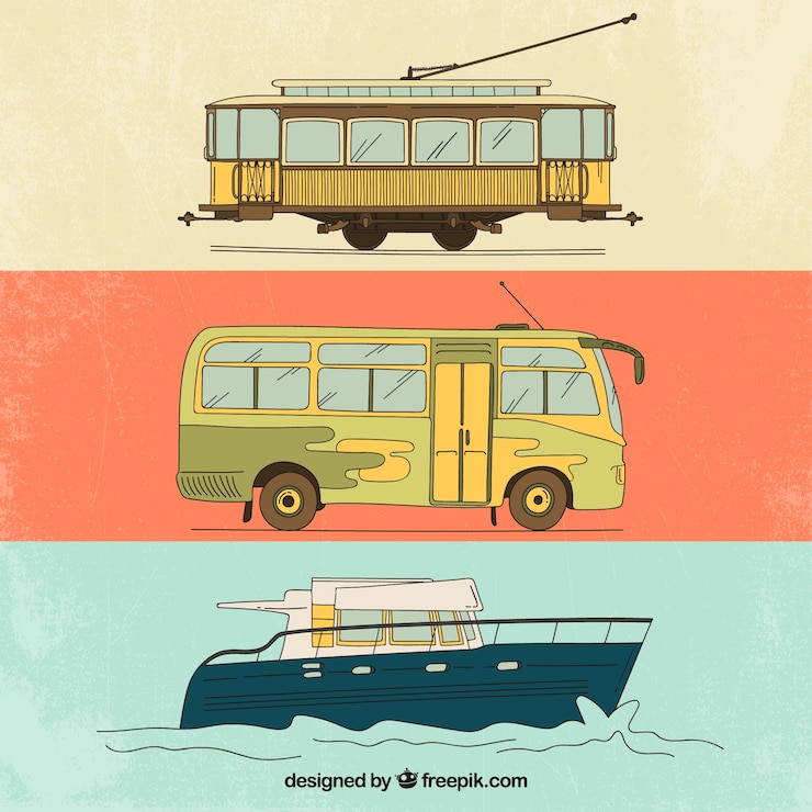 Vettore gratuito trasporto vintage