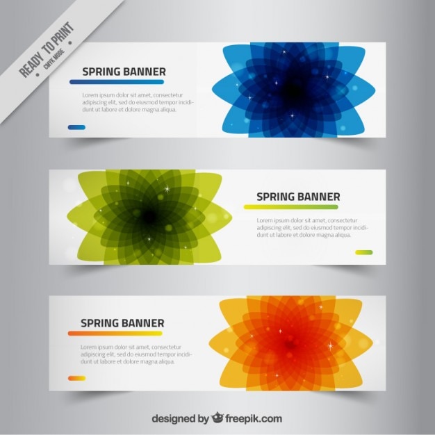 Vettore gratuito tre bandiere collezione primavera
