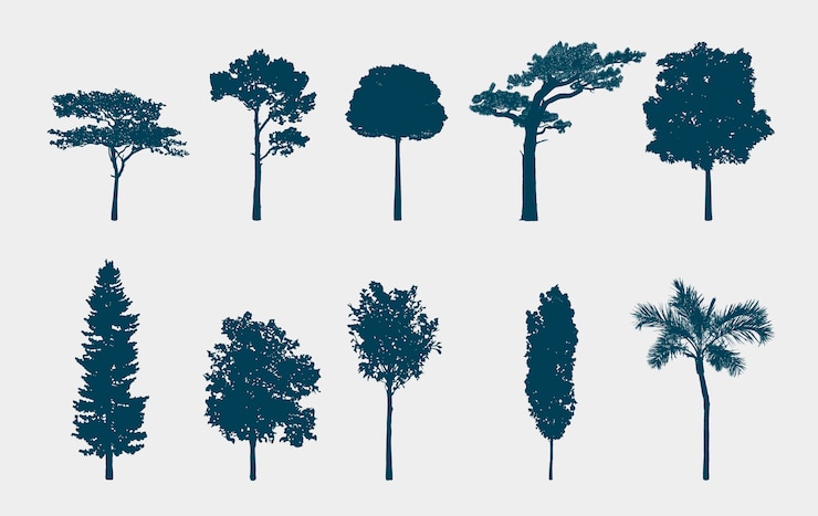 Vettore gratuito tree collection