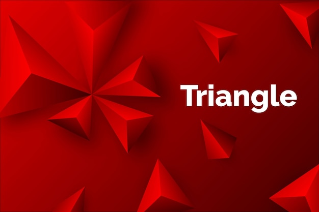 Triangolo 3d sfondo rosso