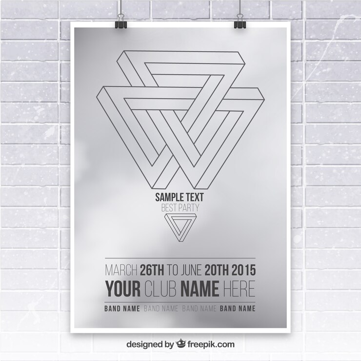 Vettore gratuito triangolo di penrose manifesto mockup