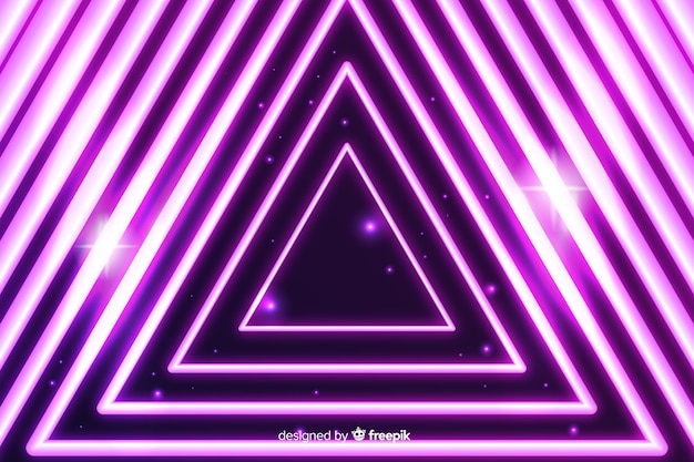 Triangolo neon sfondo chiaro di scena