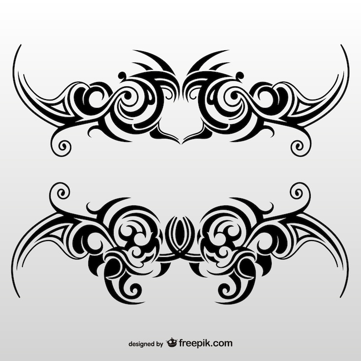 Vettore gratuito tribal set arte del tatuaggio