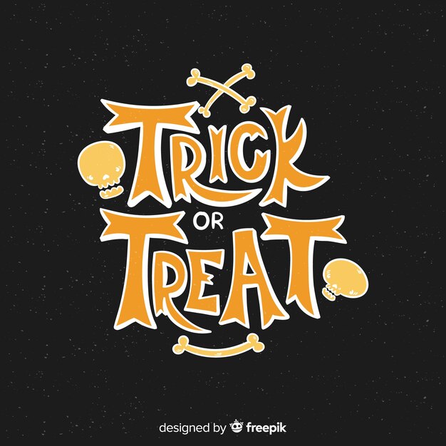 Trick or treat su uno sfondo nero