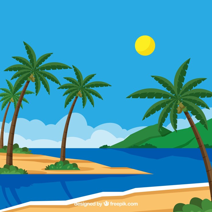 Vettore gratuito tropical beach background