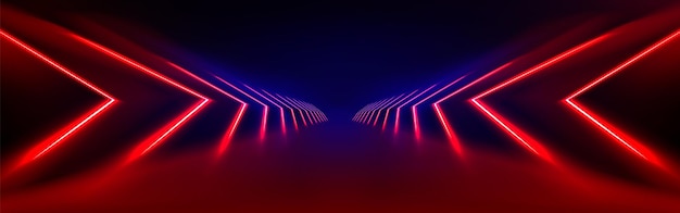 Tunnel a luce rossa su sfondo nero
