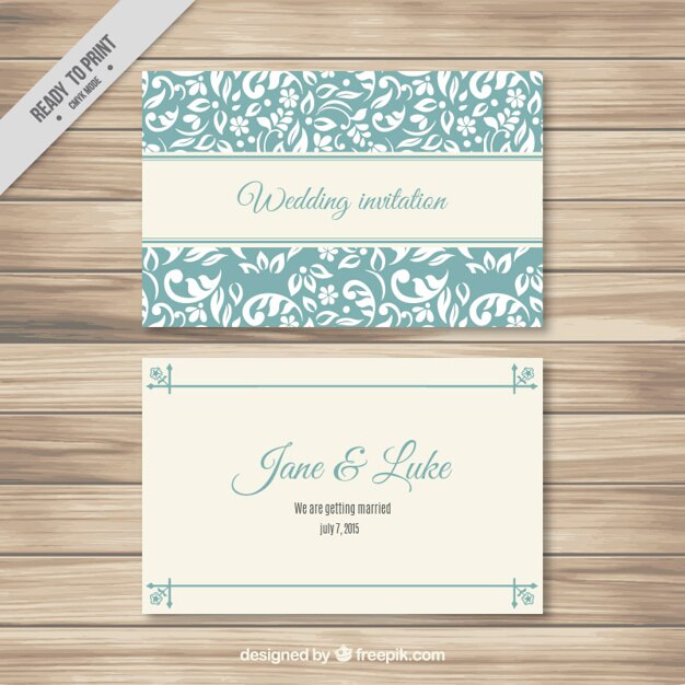 Vettore gratuito turchese elegant wedding modello di scheda