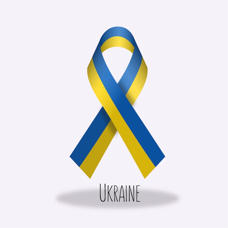 Vettore gratuito ucraina disegno nastro bandiera