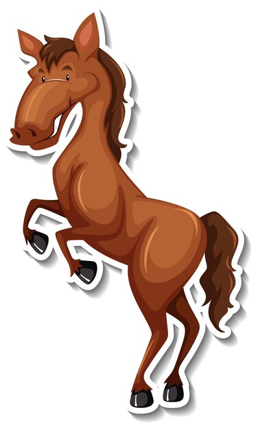 Un adesivo cartone animato animale cavallo