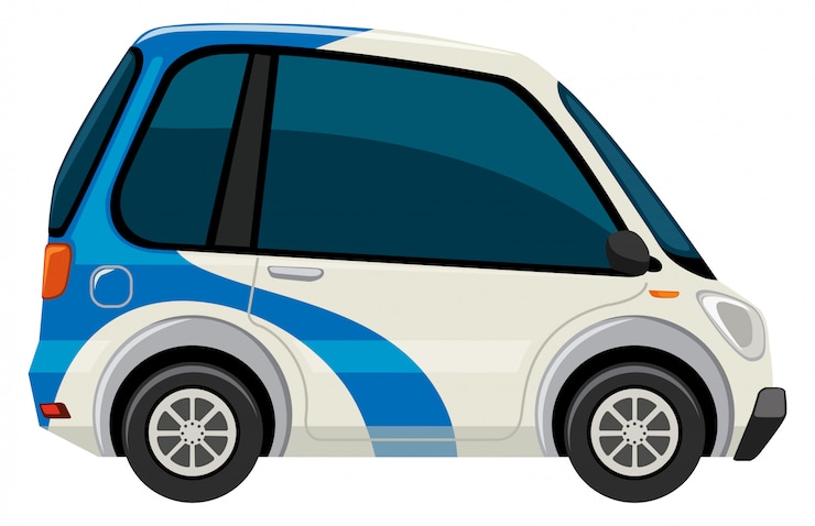 Vettore gratuito un&#39;auto elettrica su sfondo bianco