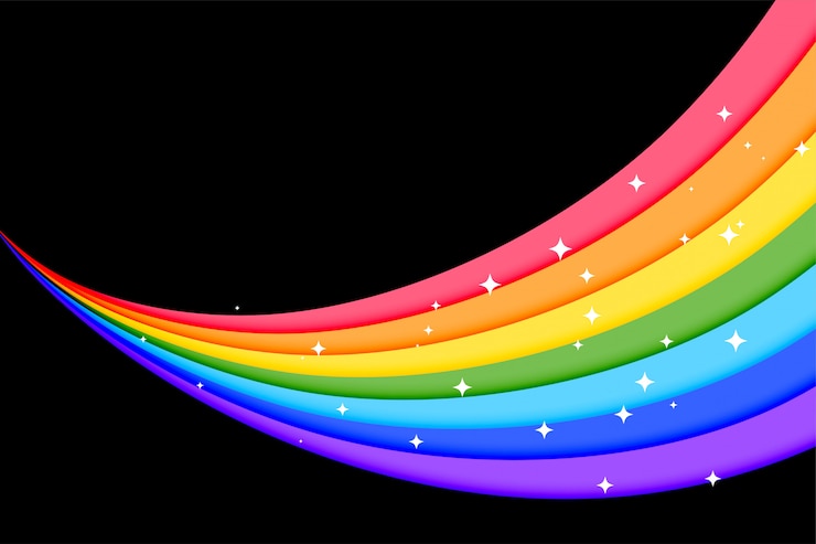 Vettore gratuito un bellissimo arcobaleno con linee colorate sullo sfondo